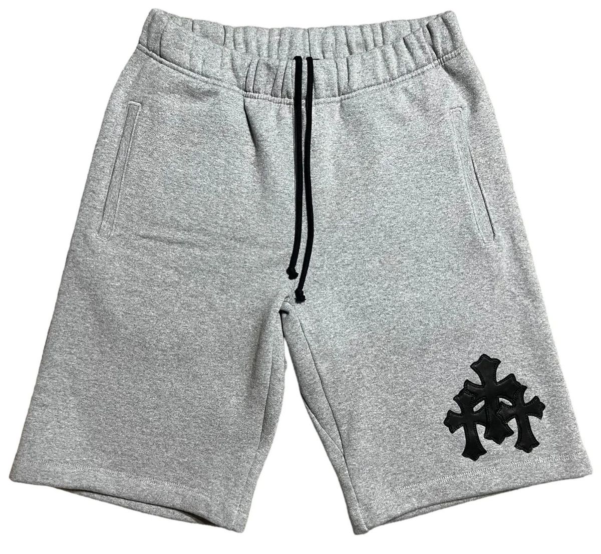 Chrome Hearts Cross Patch Grey Sweat Shorts | WHAT'S ON THE Chrome Hearts Cross Patch Grey Sweat Shorts | WHAT'S ON THE