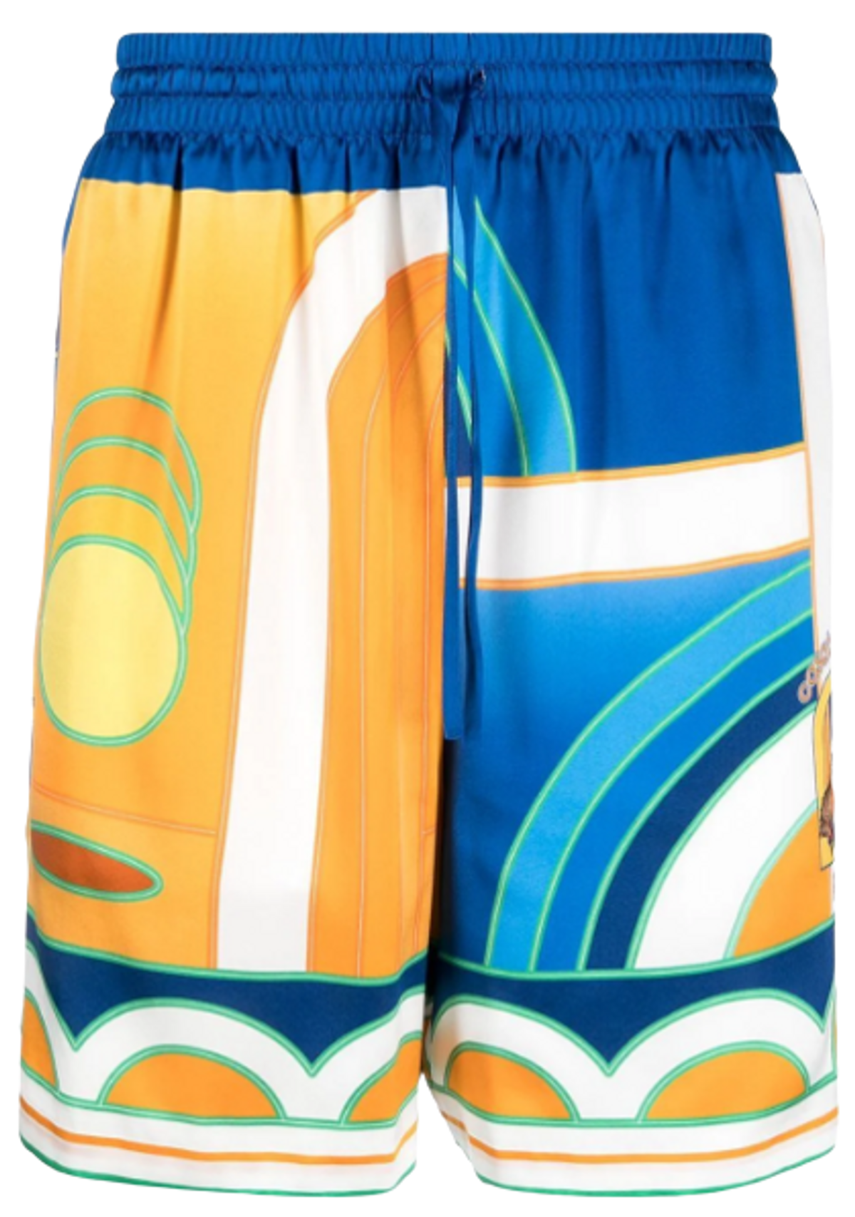 Casablanca Paysage Printed Silk Shorts