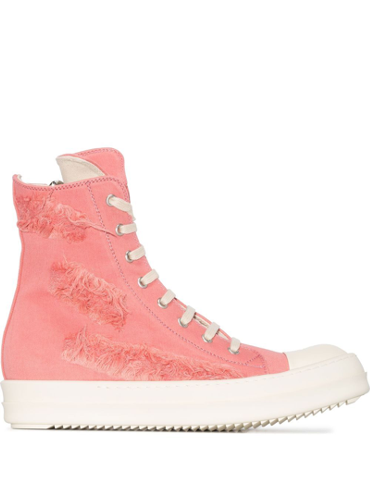 Rick Owens Pink Fogachine High Top Canvas Sneakers