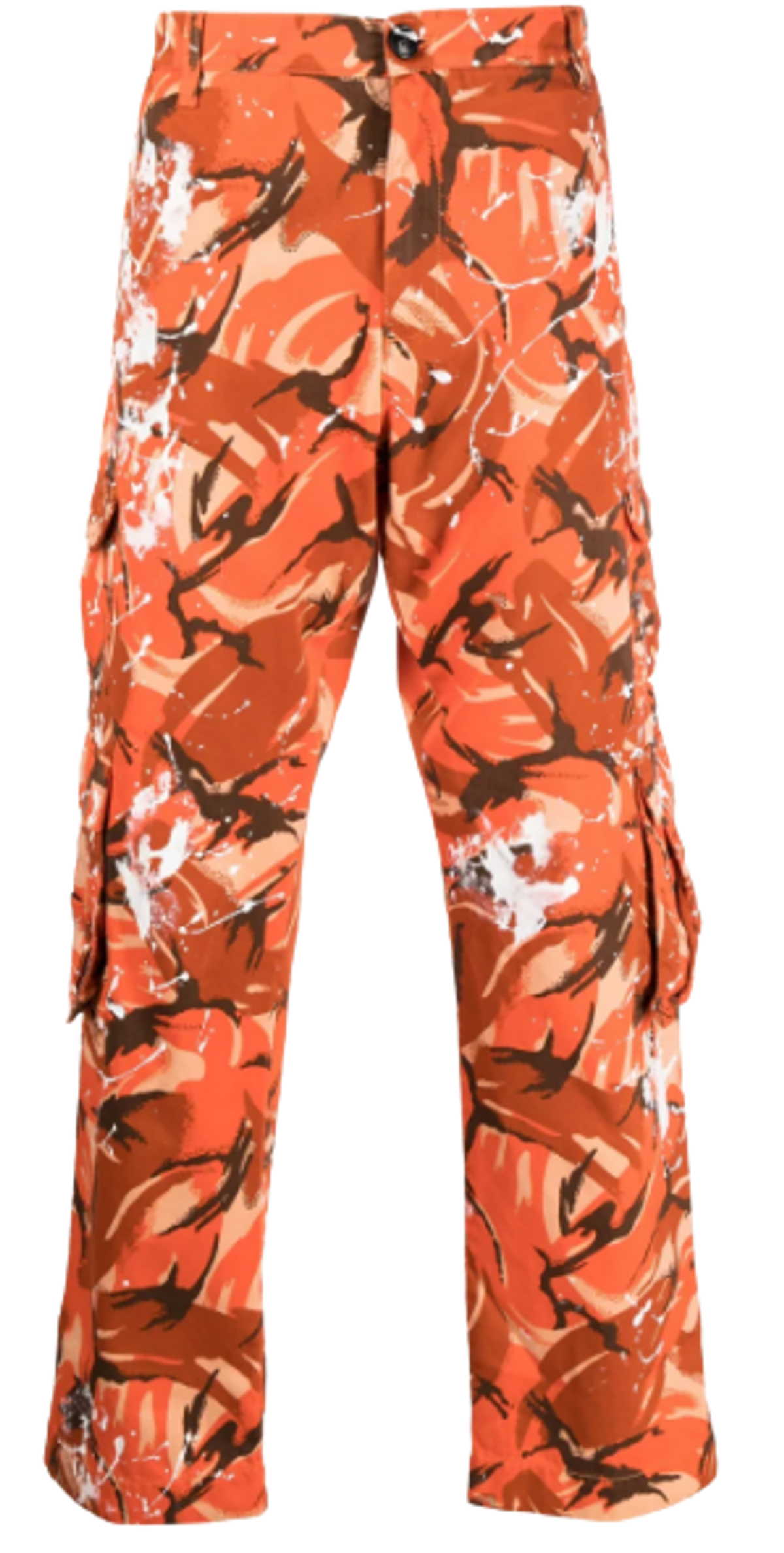 Martine Rose Paint Splatter Camouflage Orange Print Trousers