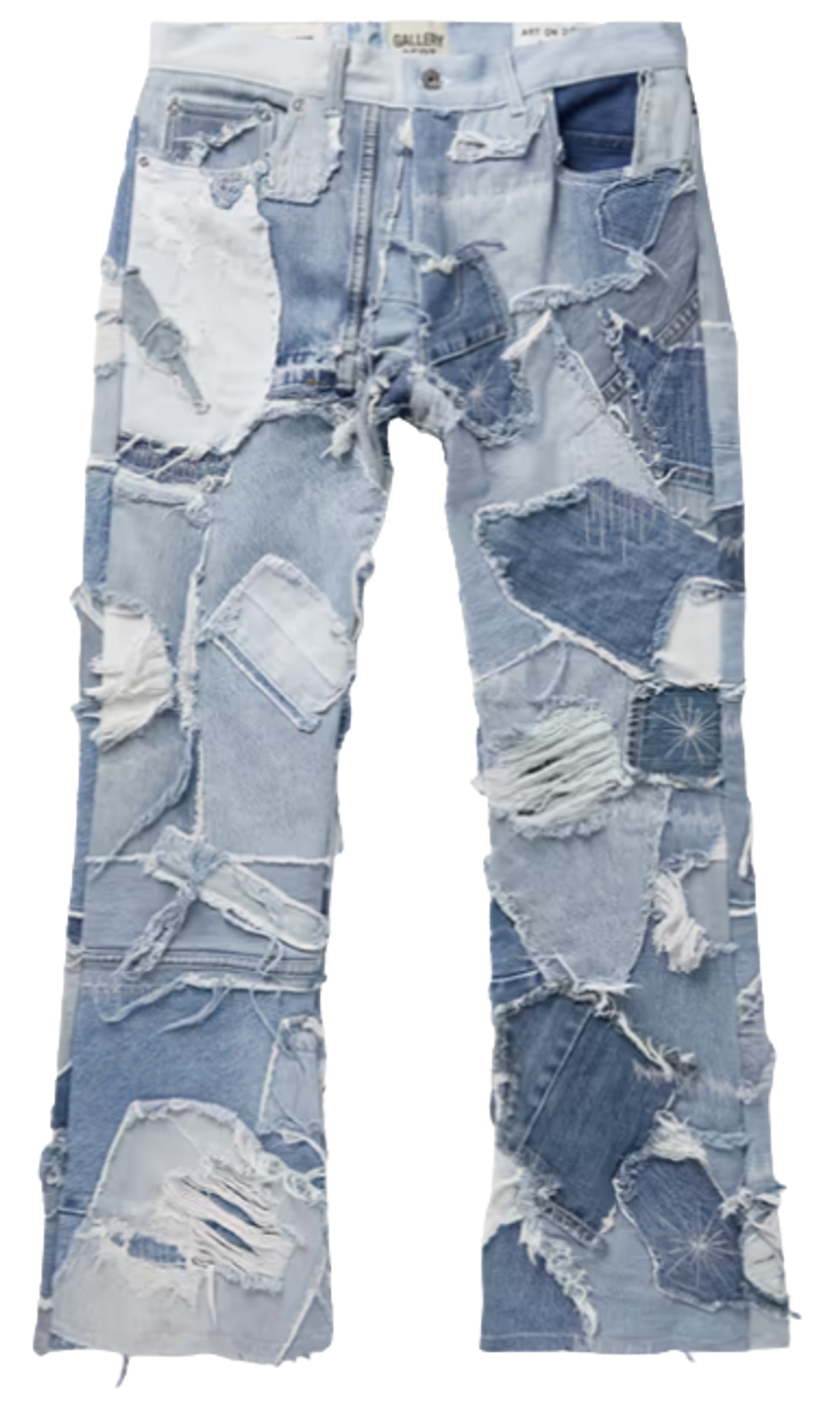 Gallery Dept. Logan Straight Leg Distressed Patchwork Jeans
