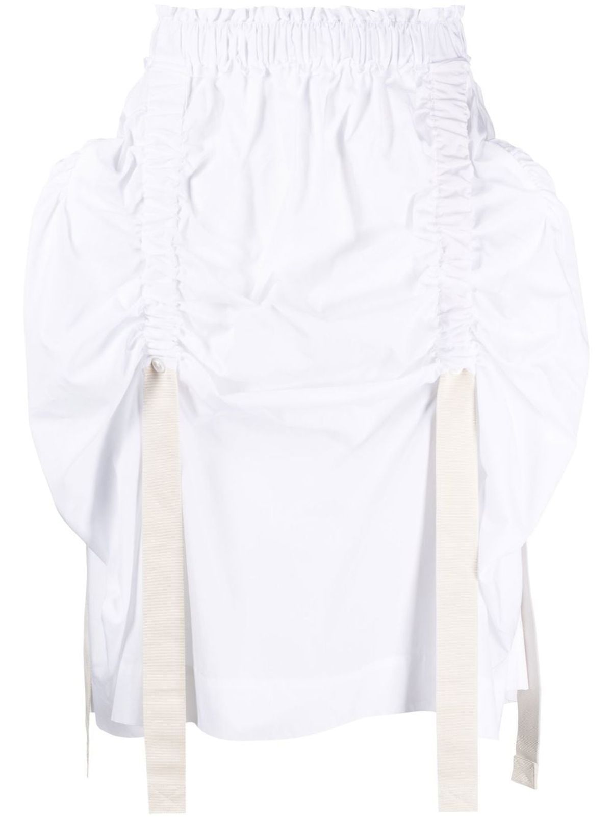Simone Rocha Adjustable Ruched Cotton Poplin Skirt
