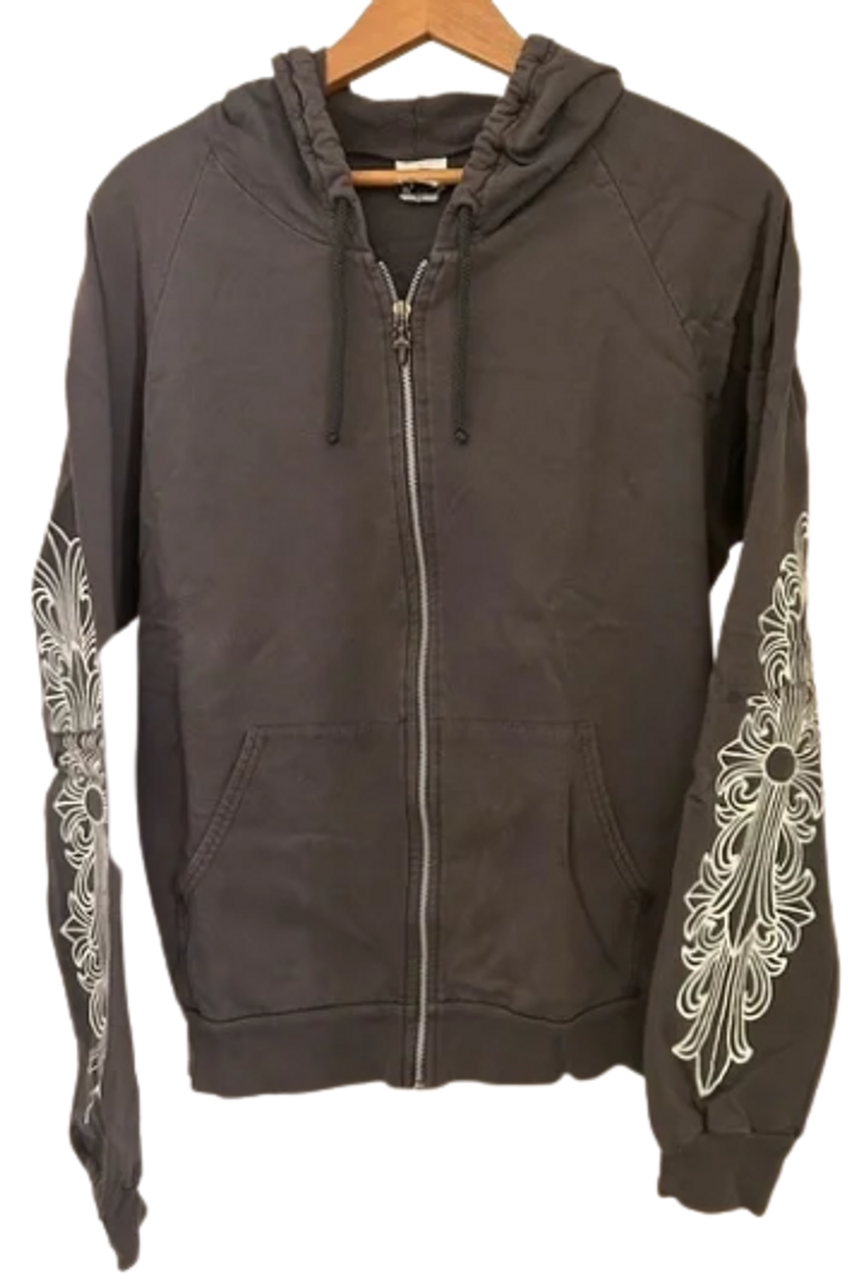 Chrome Hearts Horseshoe Floral Cross Gray Hoodie
