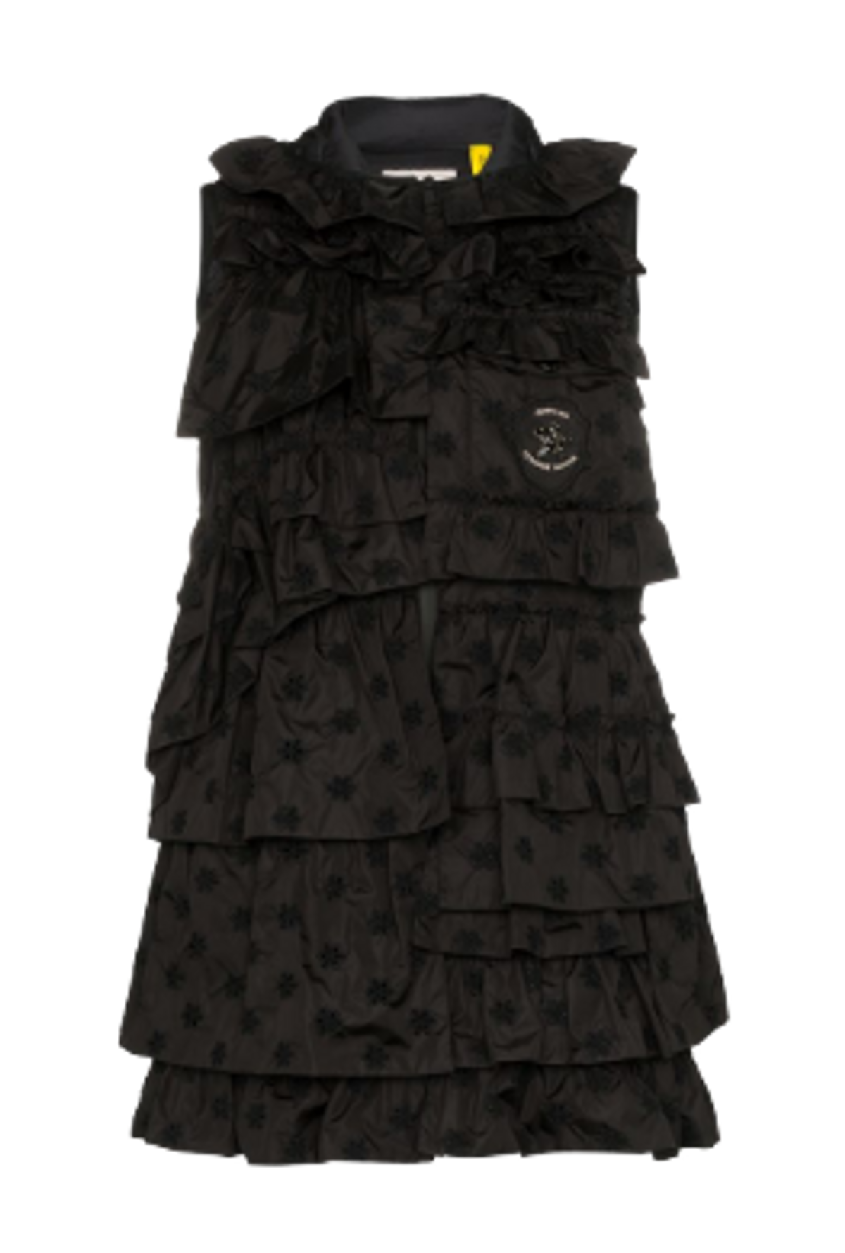 Moncler × Simone Rocha Venus Ruffled Broderie Black Anglaise Shell Down Vest