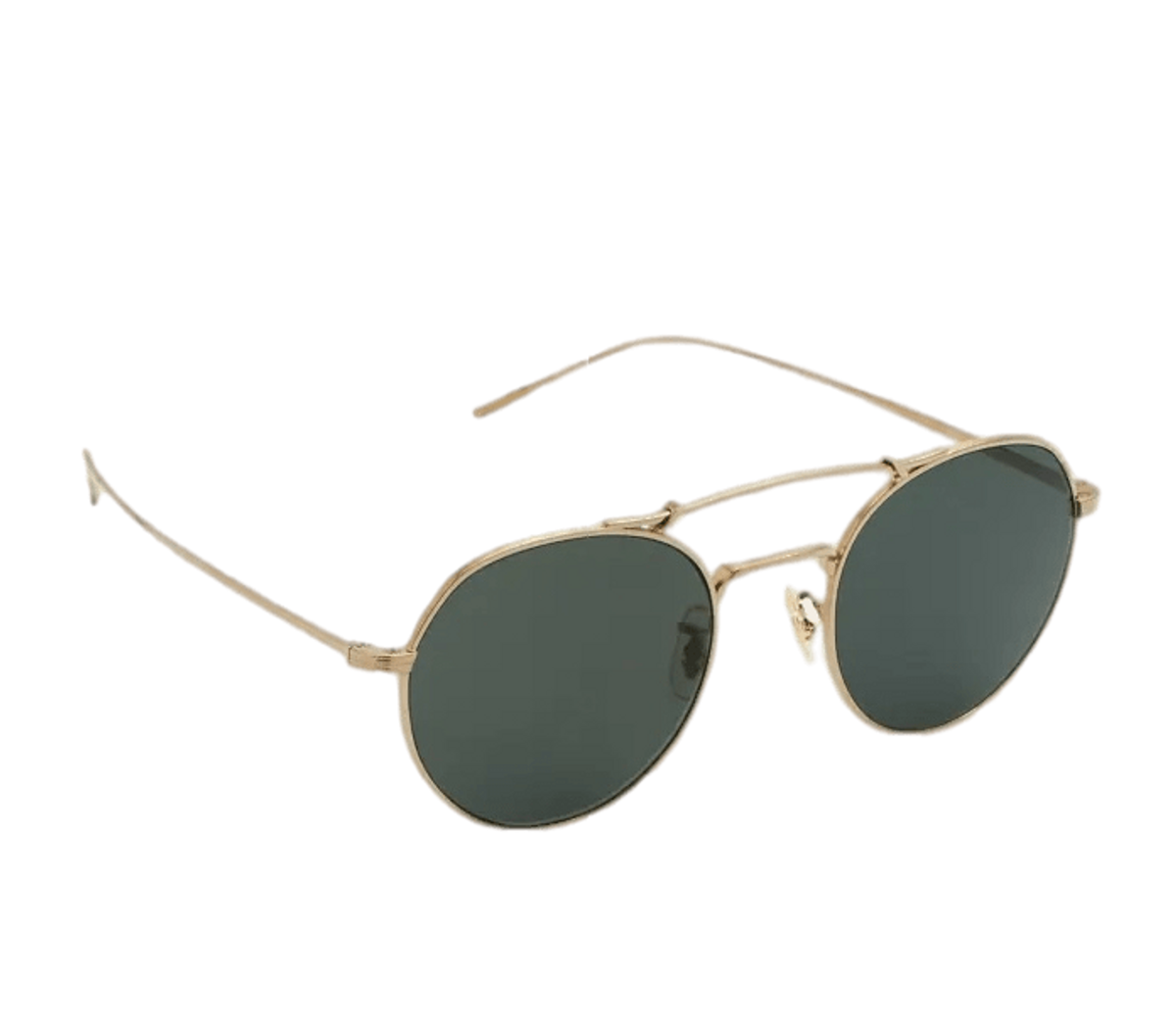 Oliver Peoples Curved Brow Titanium Aviator Sunglasses