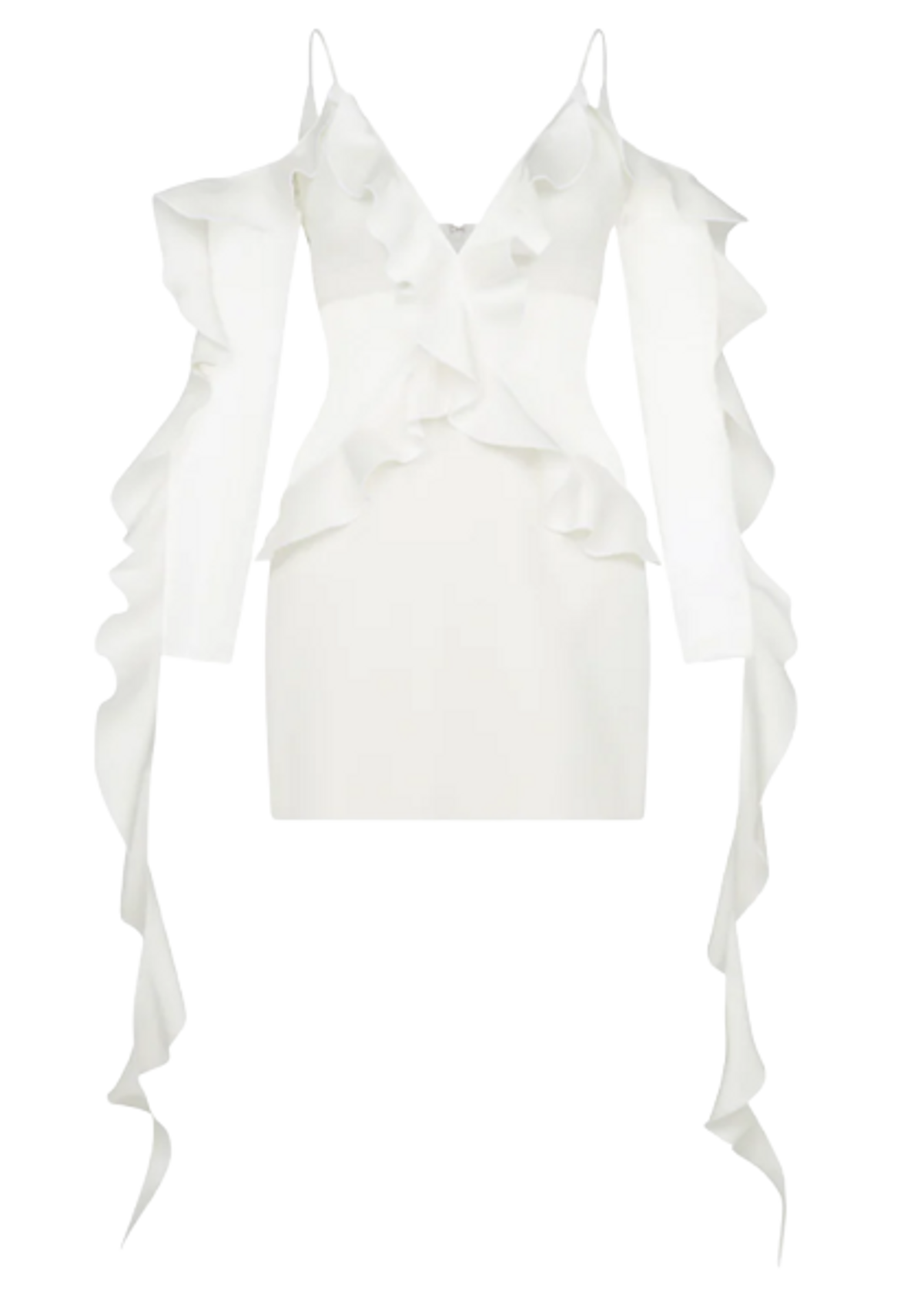 David Koma Long Sleeve White Dress