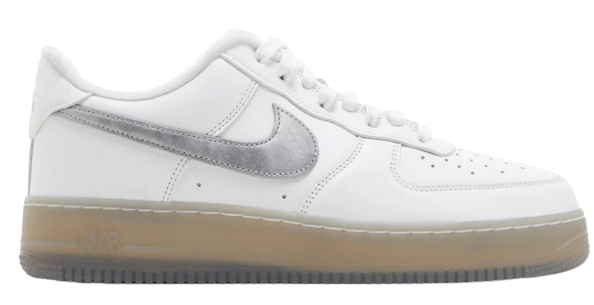 Nike Air Force 1 07 White Metallic Silver Sneakers