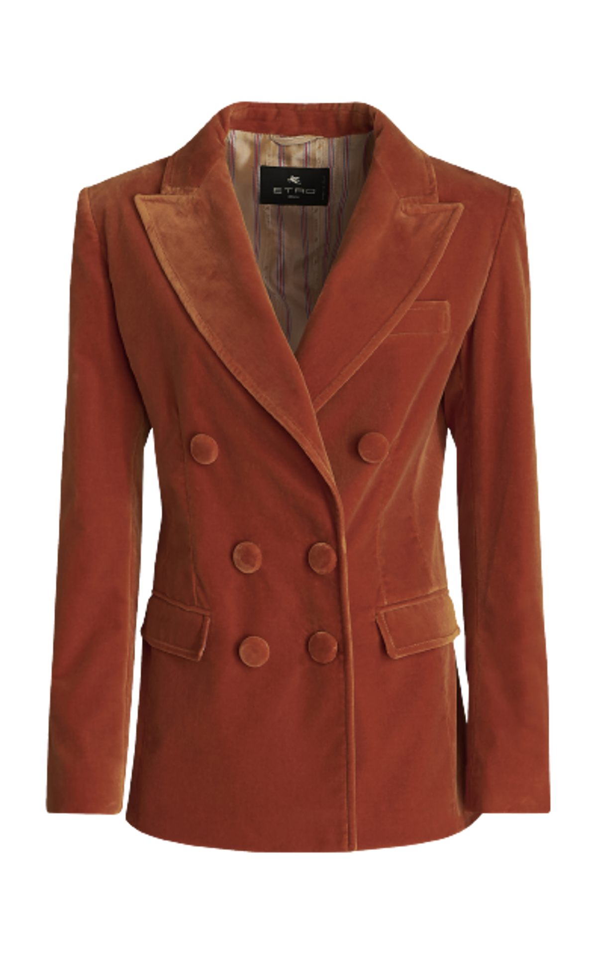 Etro Double Breasted Velvet Blazer
