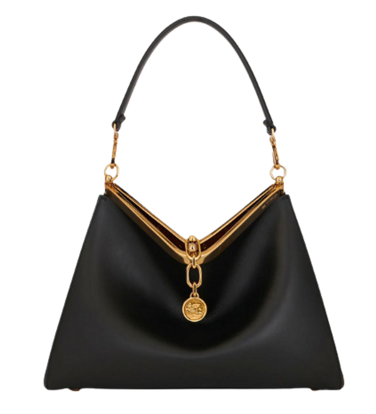 Etro Medium Black Leather Vela Bag