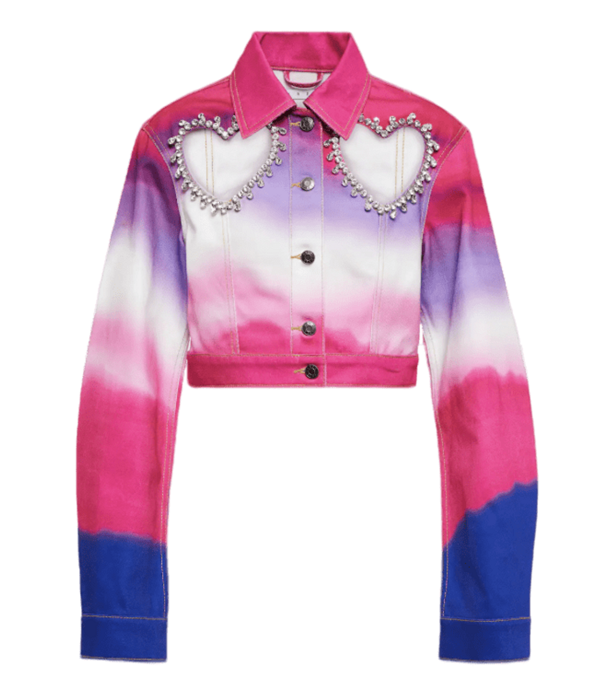 Area Embellished Ombré Denim Jacket