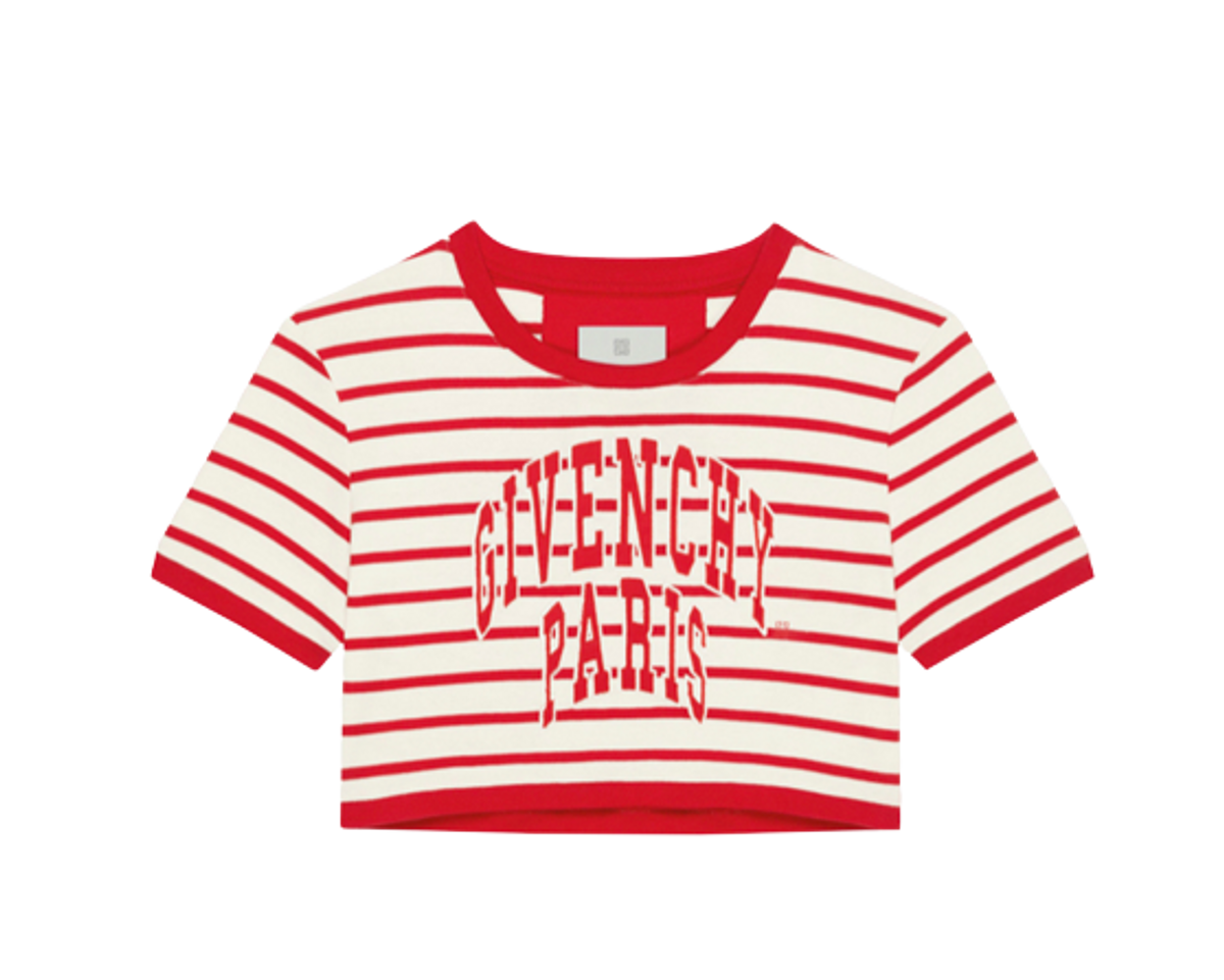 Givenchy Stripes Cotton Cropped T-Shirt