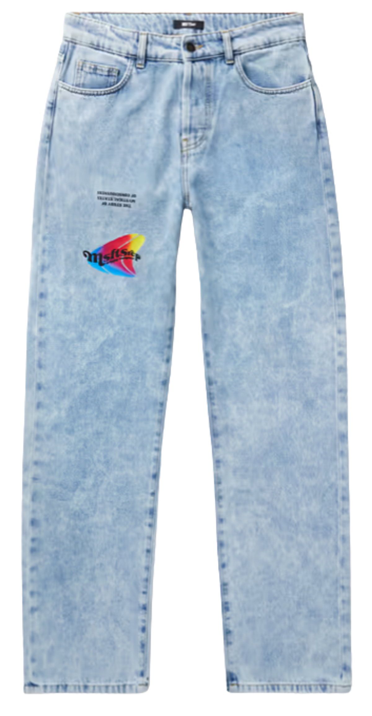 MSFTSrep Straight Denim Leg Logo Print Jeans