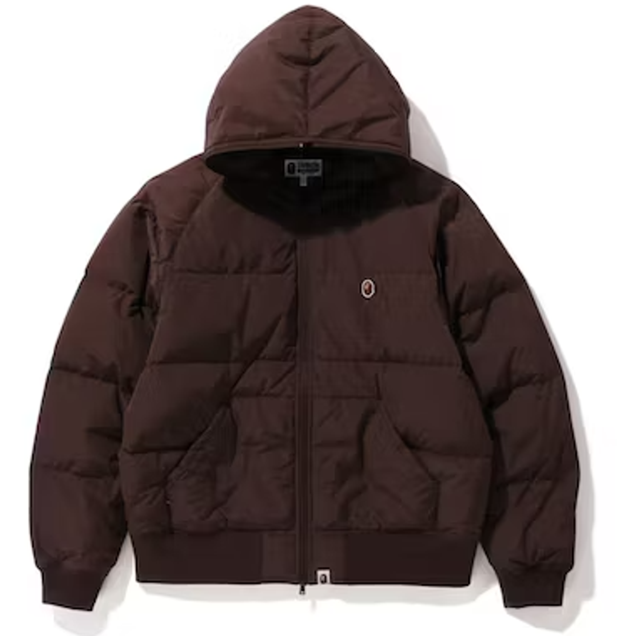 Bape Brown One Point Hoodie Down Jacket
