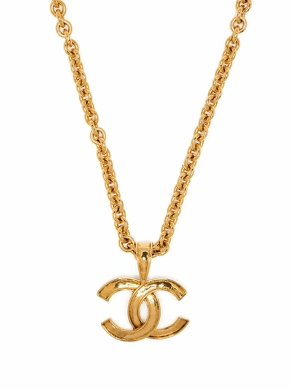 Chanel 1994 Cc Logo Long Necklace In Gold