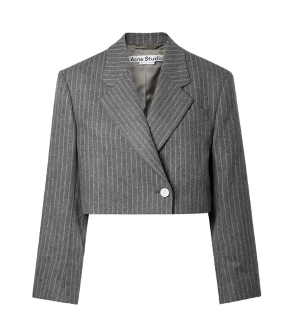 Acne Studios Cropped Pinstriped Wool-Blend Blazer