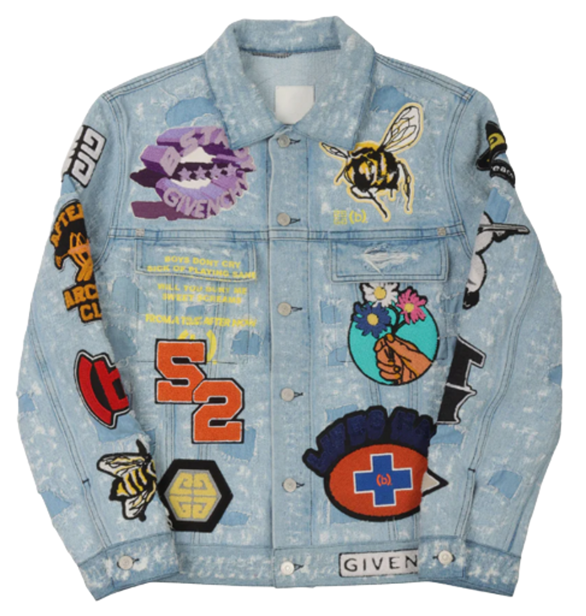 Givenchy Destroyed Patch Denim Jacket
