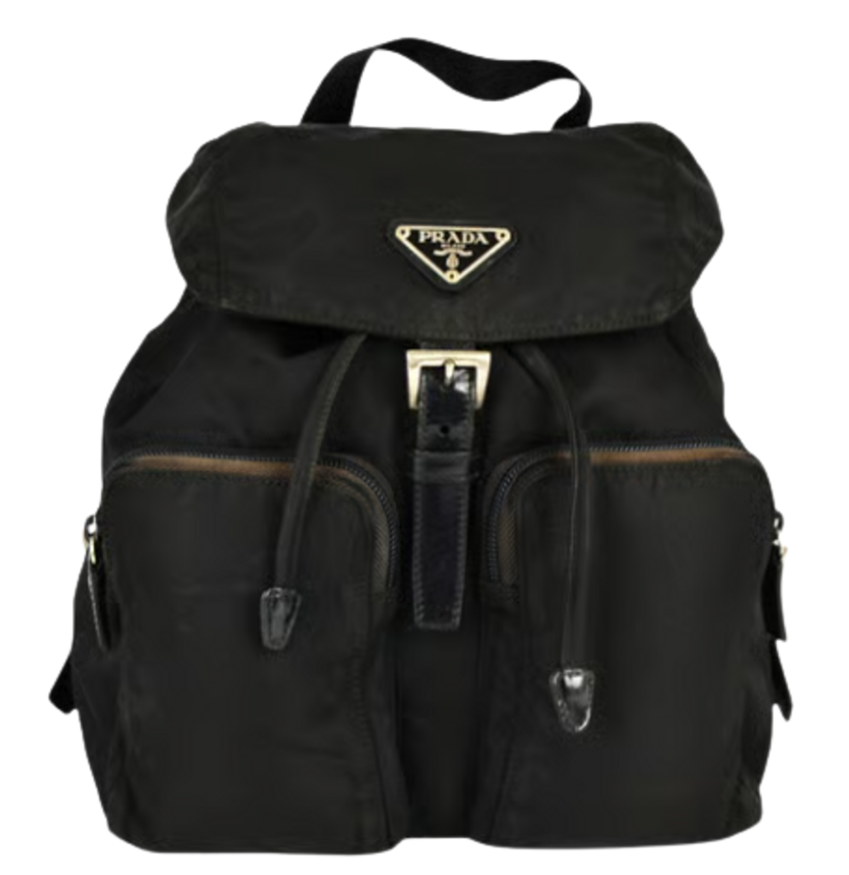 Prada Black Synthetic Logo Backpack