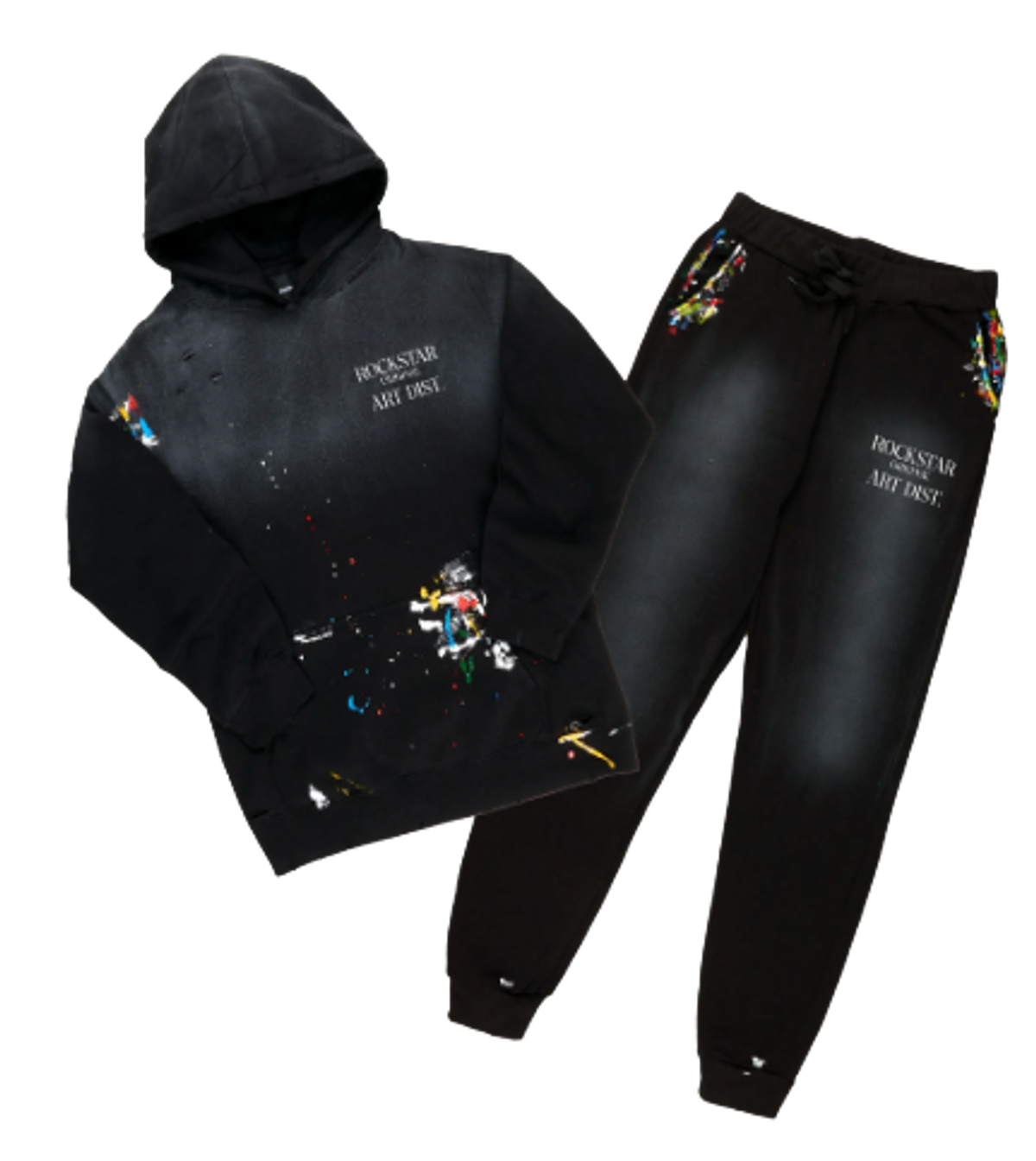 Rockstar Original Black Slim Hoodie Track Set