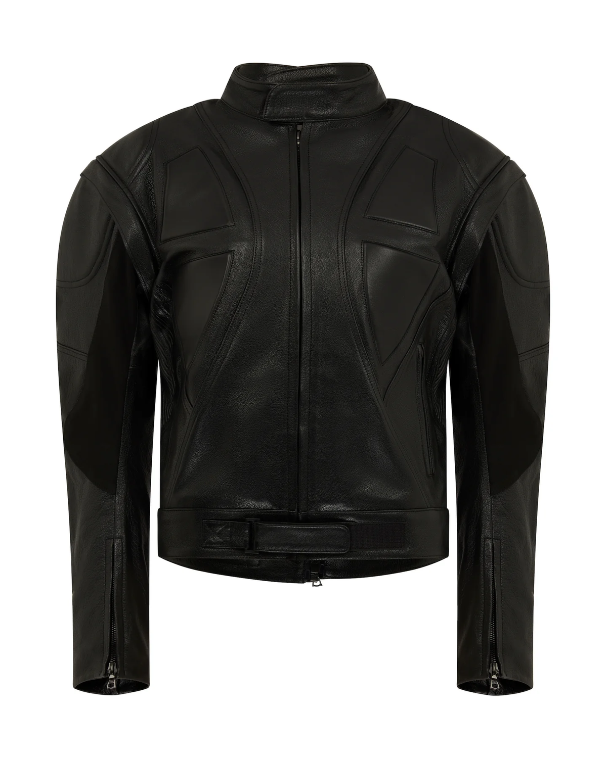 David Koma Black Leather Biker Jacket