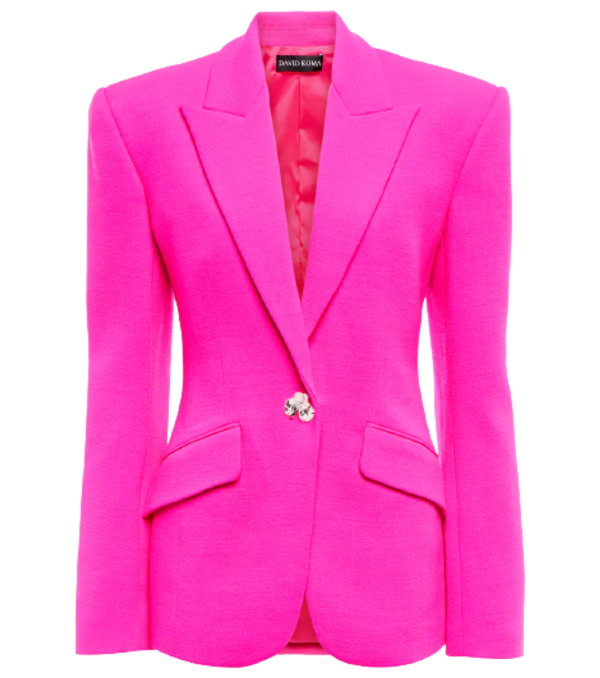 David Koma Pink Embellished Virgin Wool Blazer
