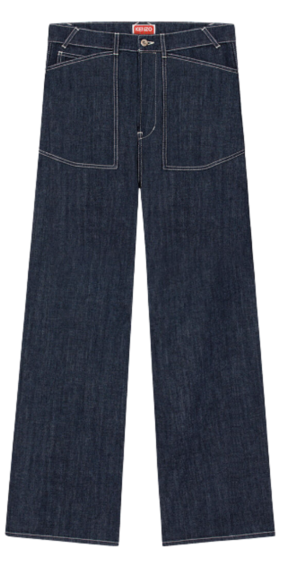 Kenzo Rinse Blue Denim Sailor Loose Jeans