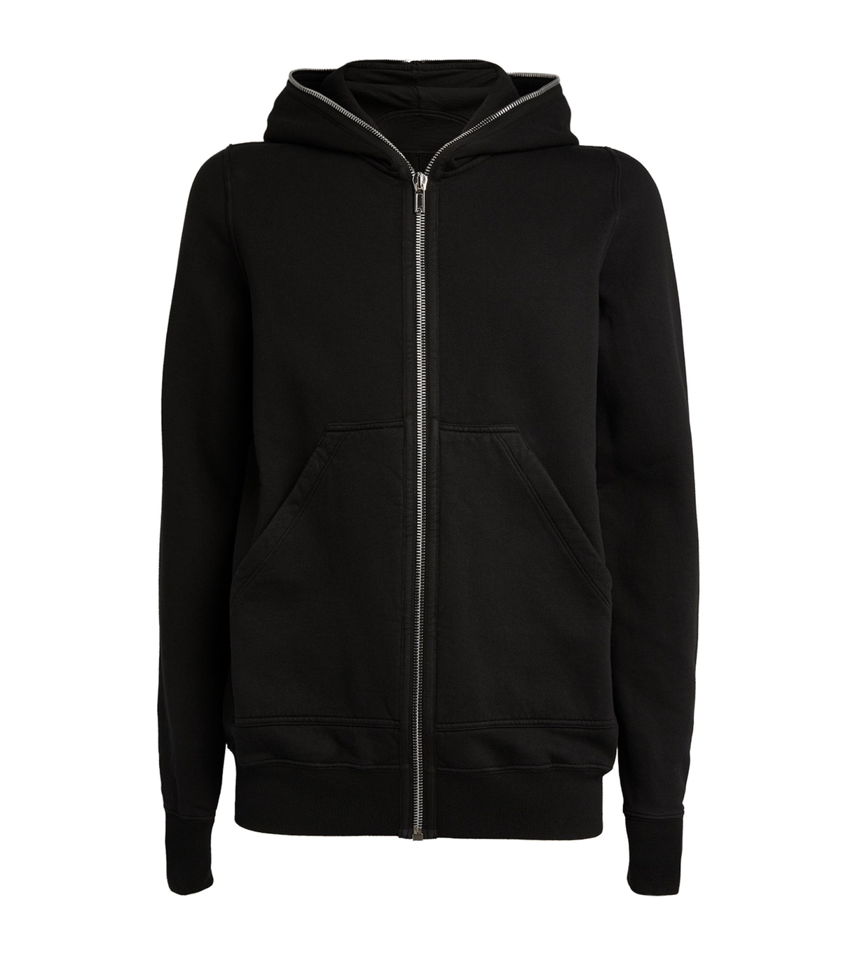 Rick Owens Black Gimp Heavy Cotton Jersey Zip Hoodie