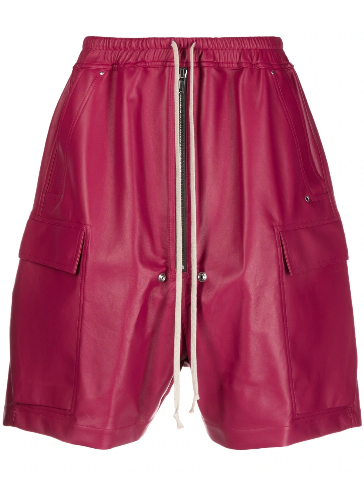 Rick Owens Fuxia Leather Shorts