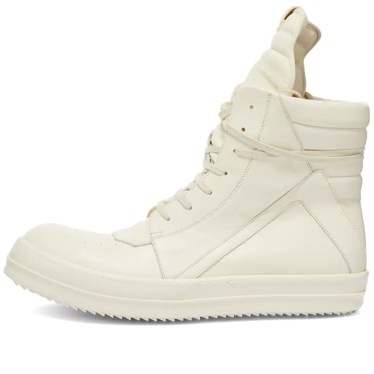 Rick Owens Triple White Geobasket Sneakers