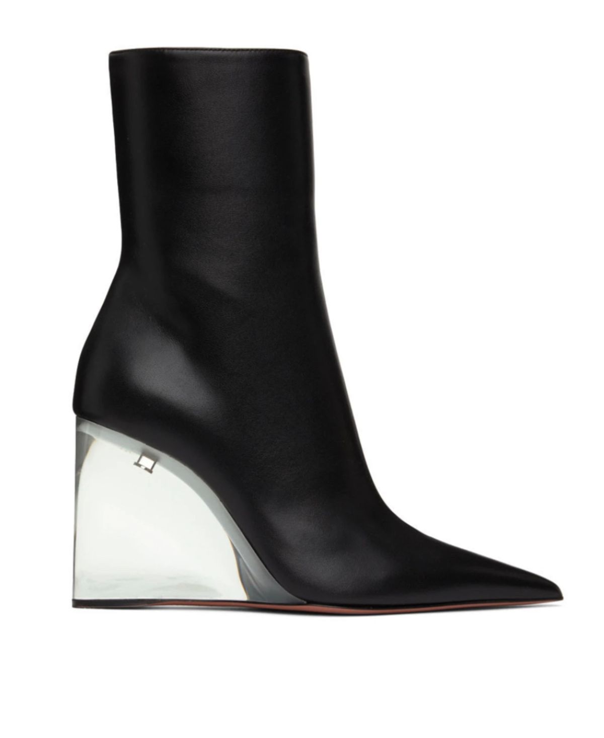 Amina Muaddi Black Pernille Half Glass Ankle Boots