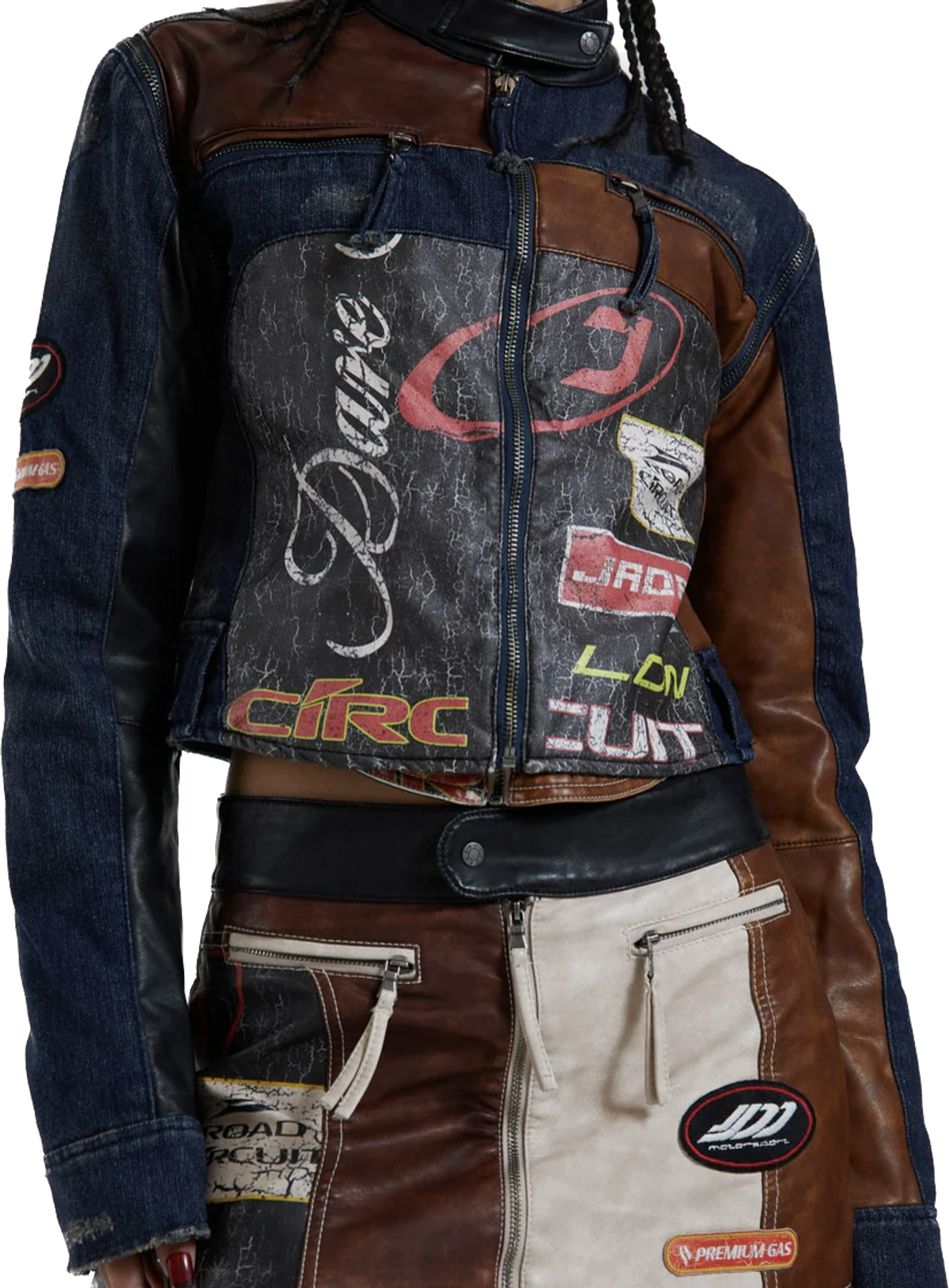 Jaded London Daytona Zip Off Sleeve Moto Jacket