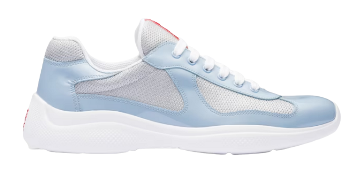 Prada Americas Cup Silver Celeste Sneakers