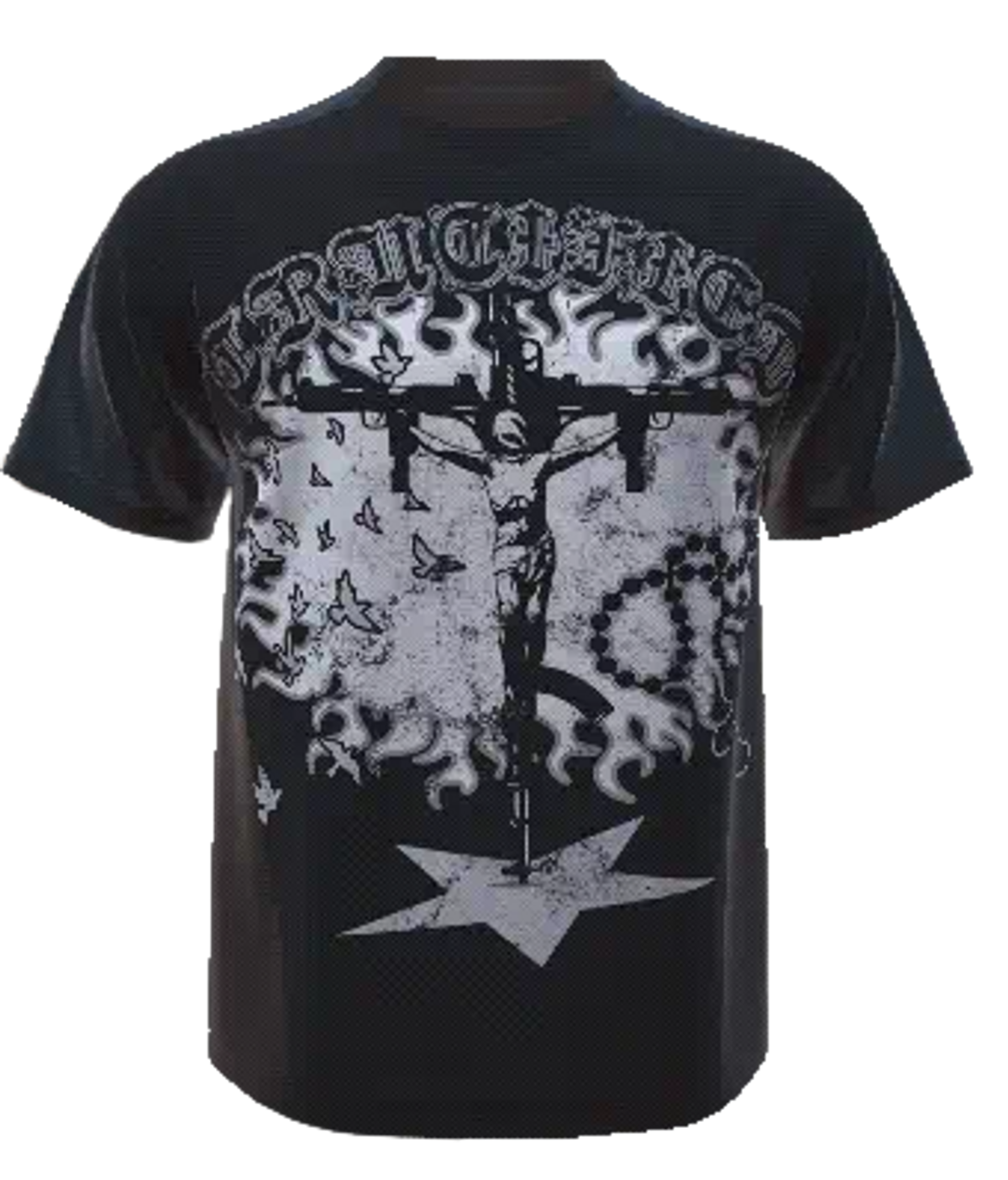Crucified Studios SunRay Drop Shoulder Black T-Shirt