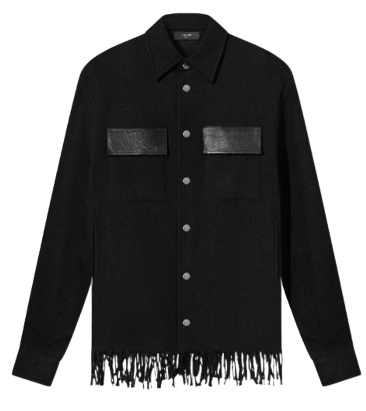 Amiri Black Button Fringe Padded Overshirt