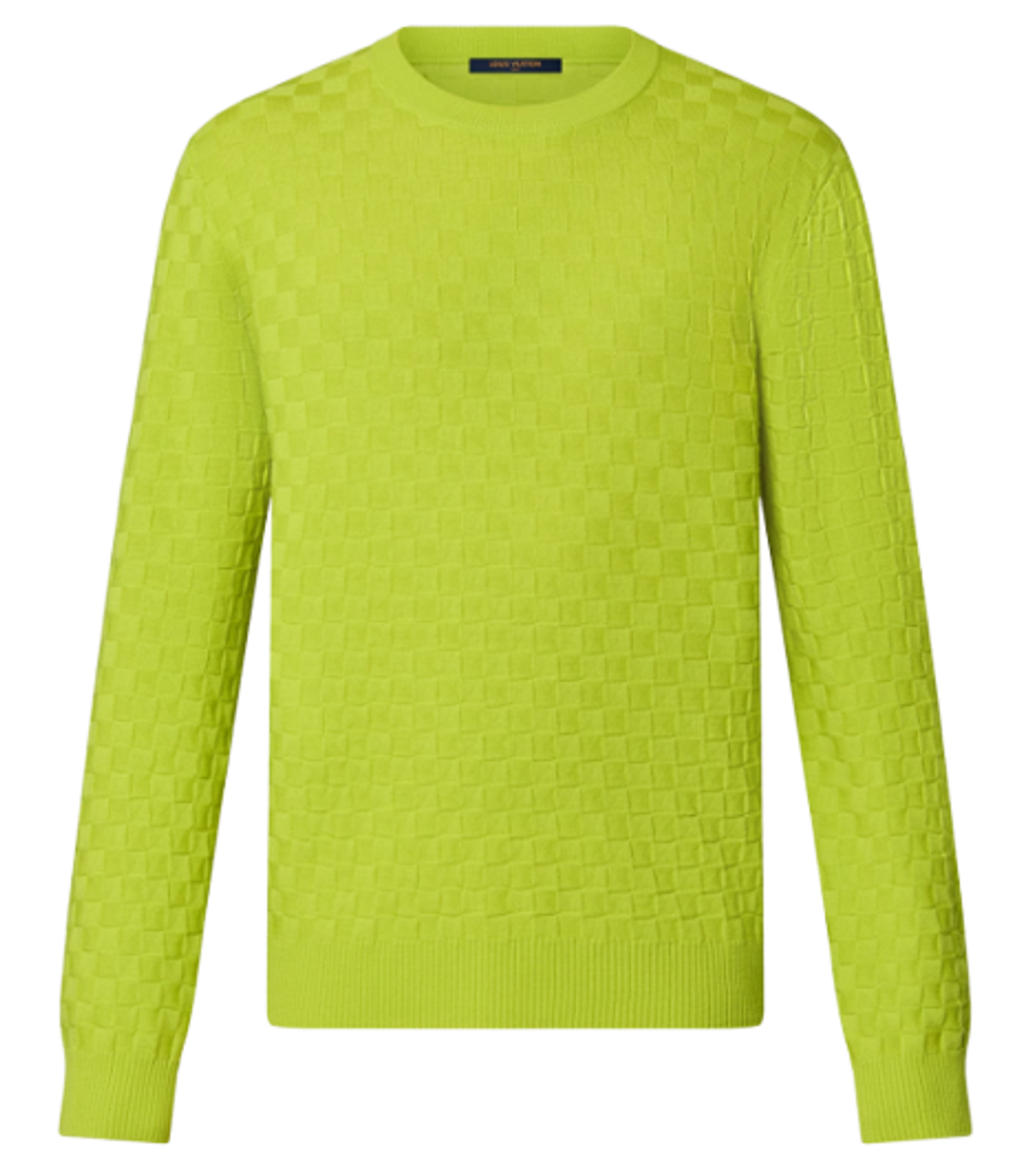 Louis Vuitton Anise Green Damier Wool Long-Sleeved Crewneck