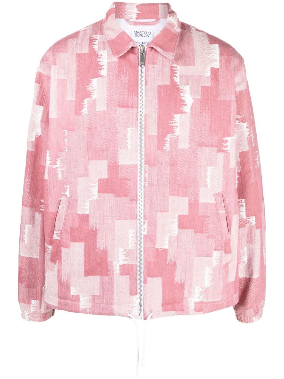 Marcelo Burlon County of Milan Geometric Pink Print Shirt Jacket