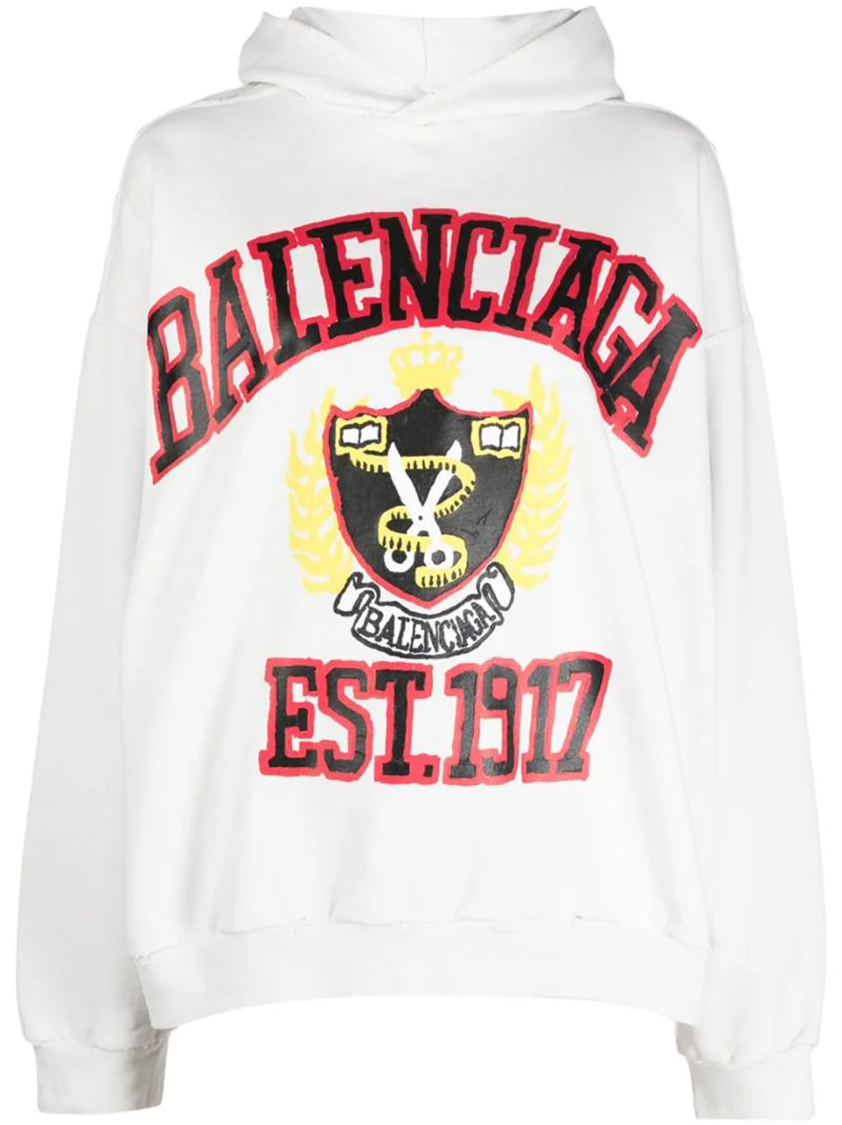 Balenciaga College Logo-Print Oversized Hoodie