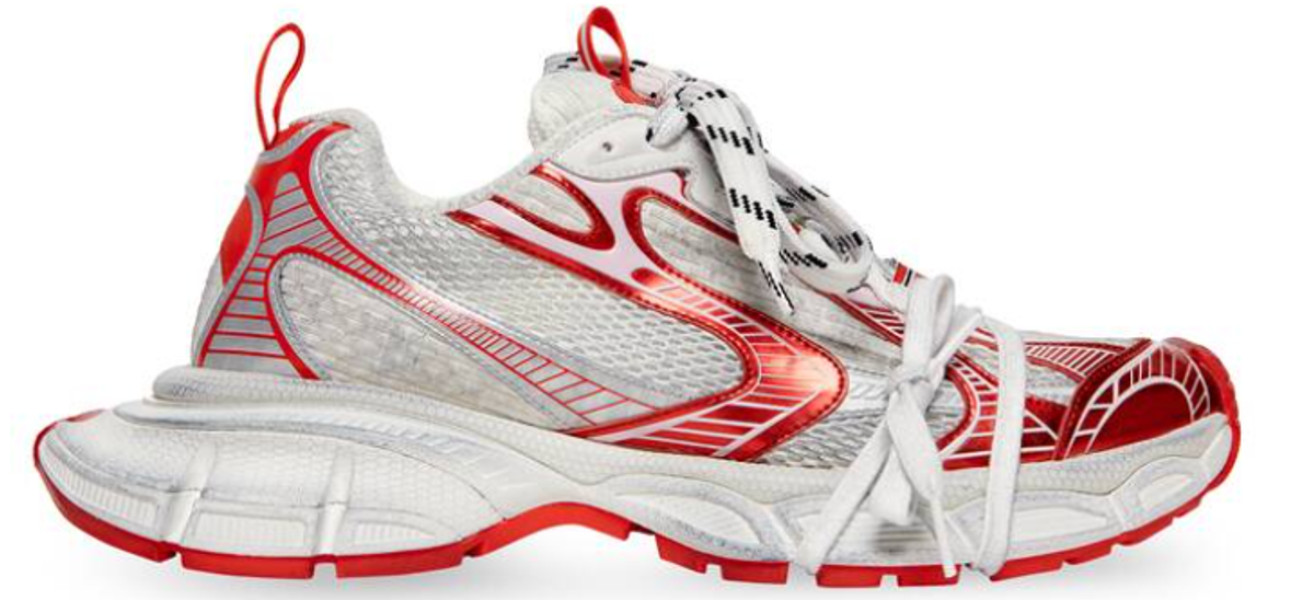 Balenciaga White And Red Mesh 3Xl Sneakers