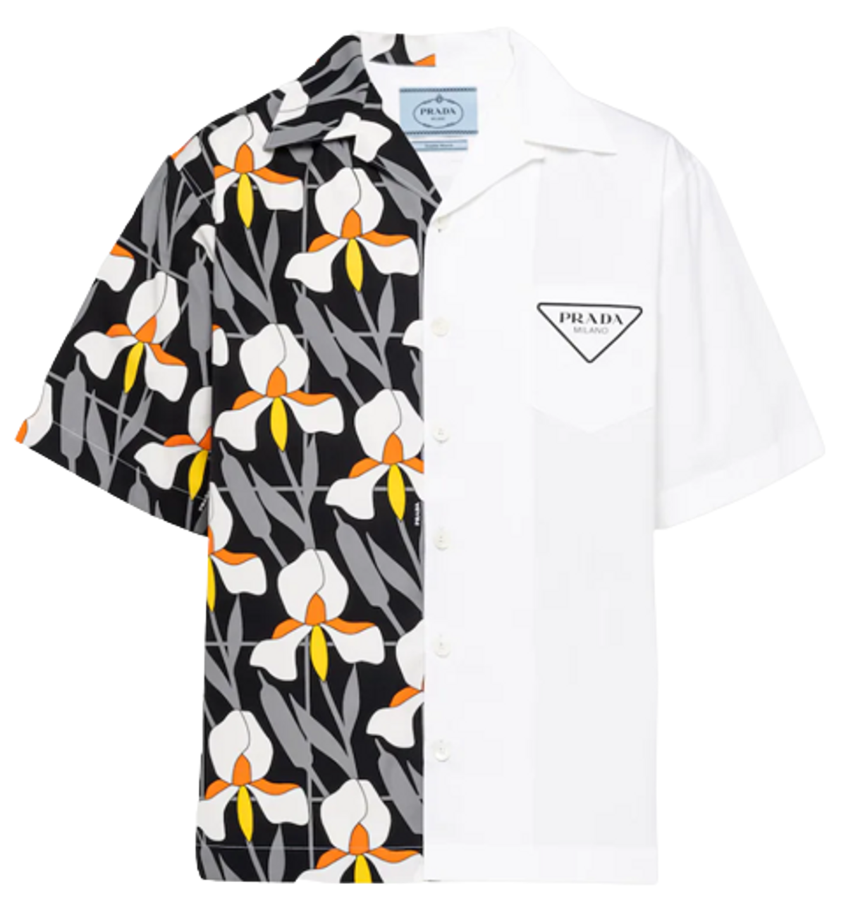 Prada White Double Match Heavy Cotton Shirt