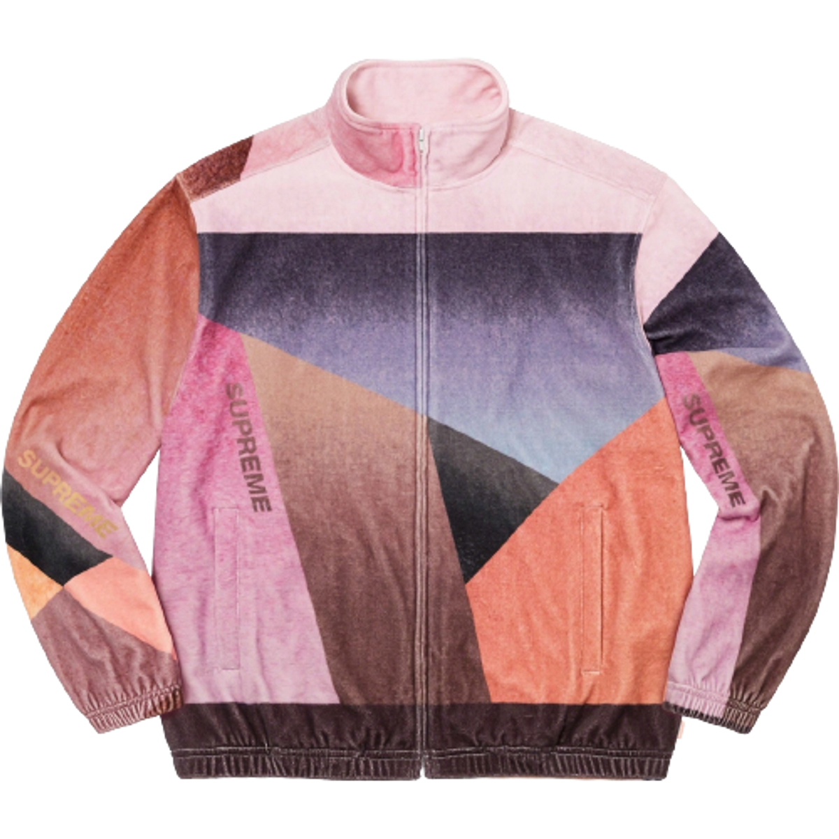 Supreme Geo Velour Pink Track Jacket