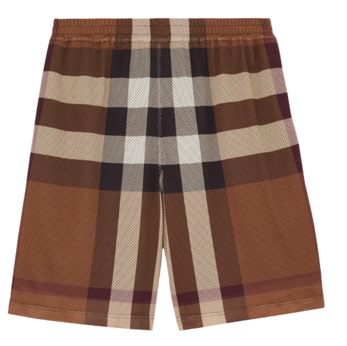Burberry Dark Birch Brown Check Mesh Shorts