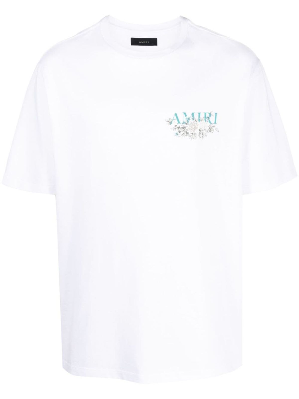Amiri Logo White Print Cotton T-Shirt
