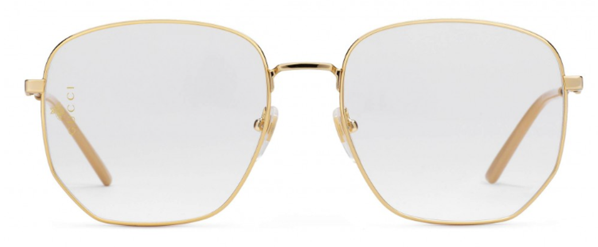 Gucci Rectangular Frame Metal Glasses