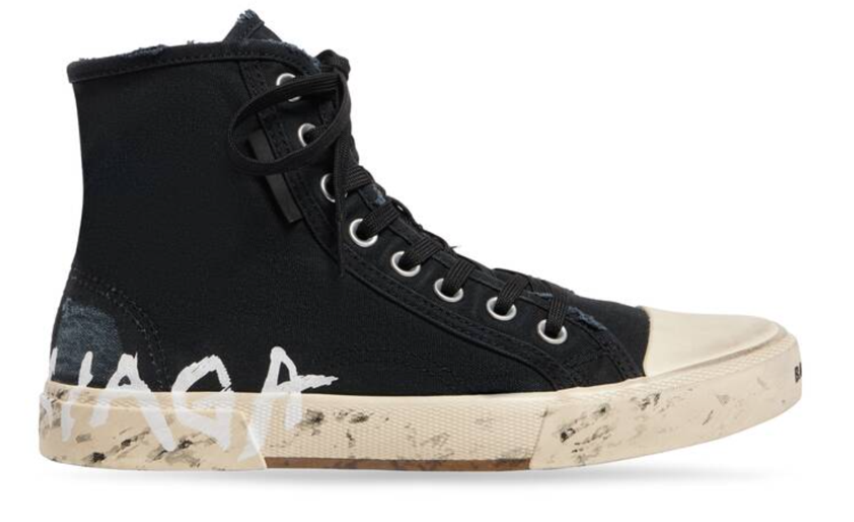 Balenciaga Black Paris High Top Graffiti Sneakers