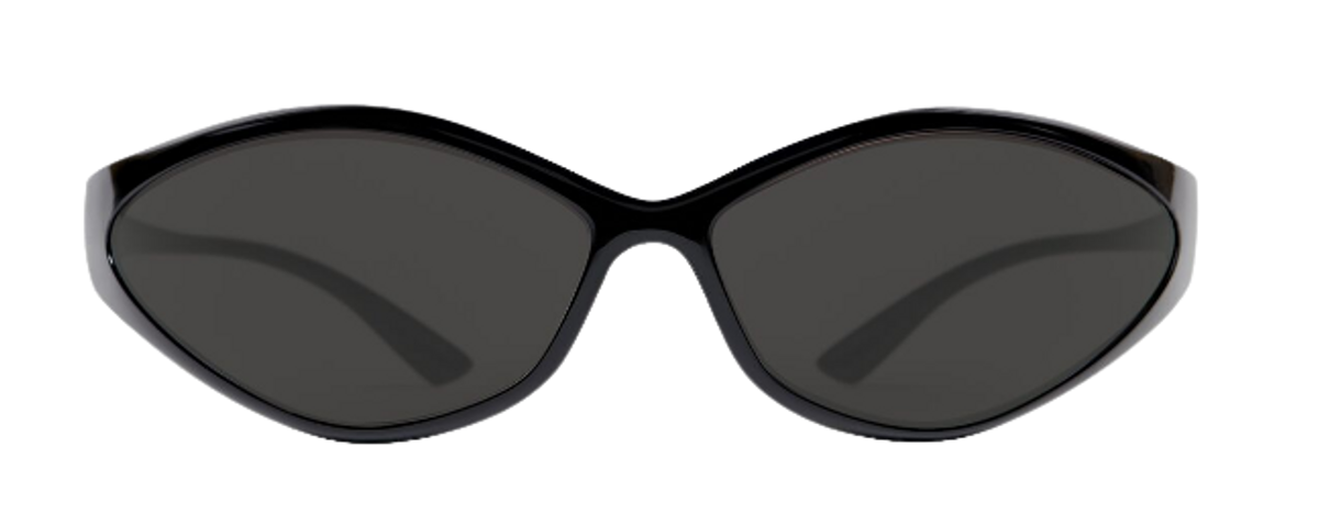 Balenciaga 90s Black Oval Sunglasses