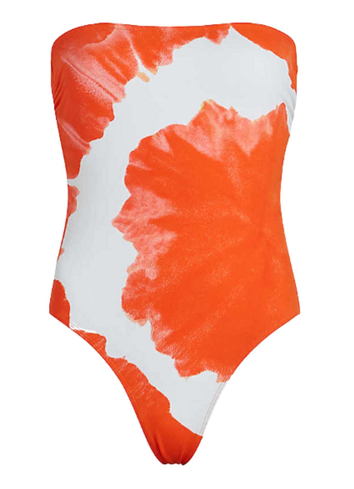 AllSaints Orange Tiedye Catriona Mariana Bandeau Swimsuit