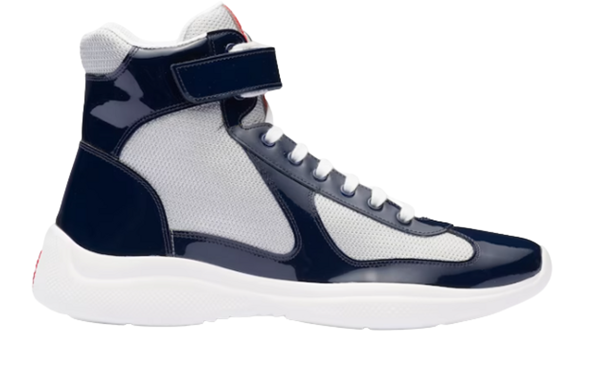 Prada Royal Blue Americas Cup High-Top Sneakers