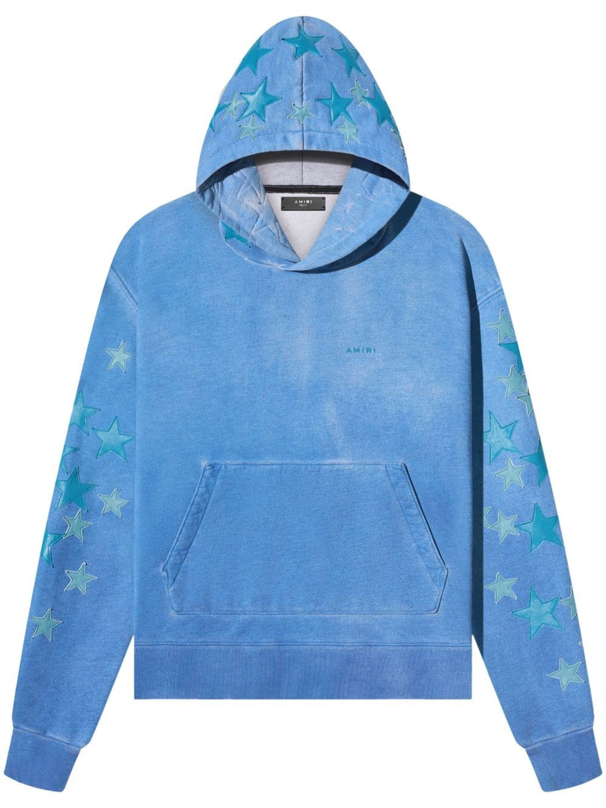 Amiri Blue Pigment Spray Star Hoodie