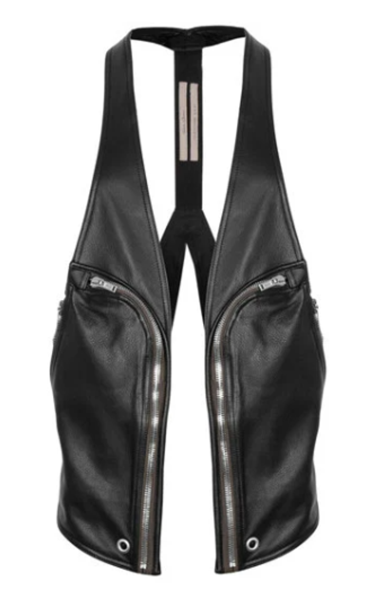 Rick Owens Black Phlegethon Bauhaus Leather Vest
