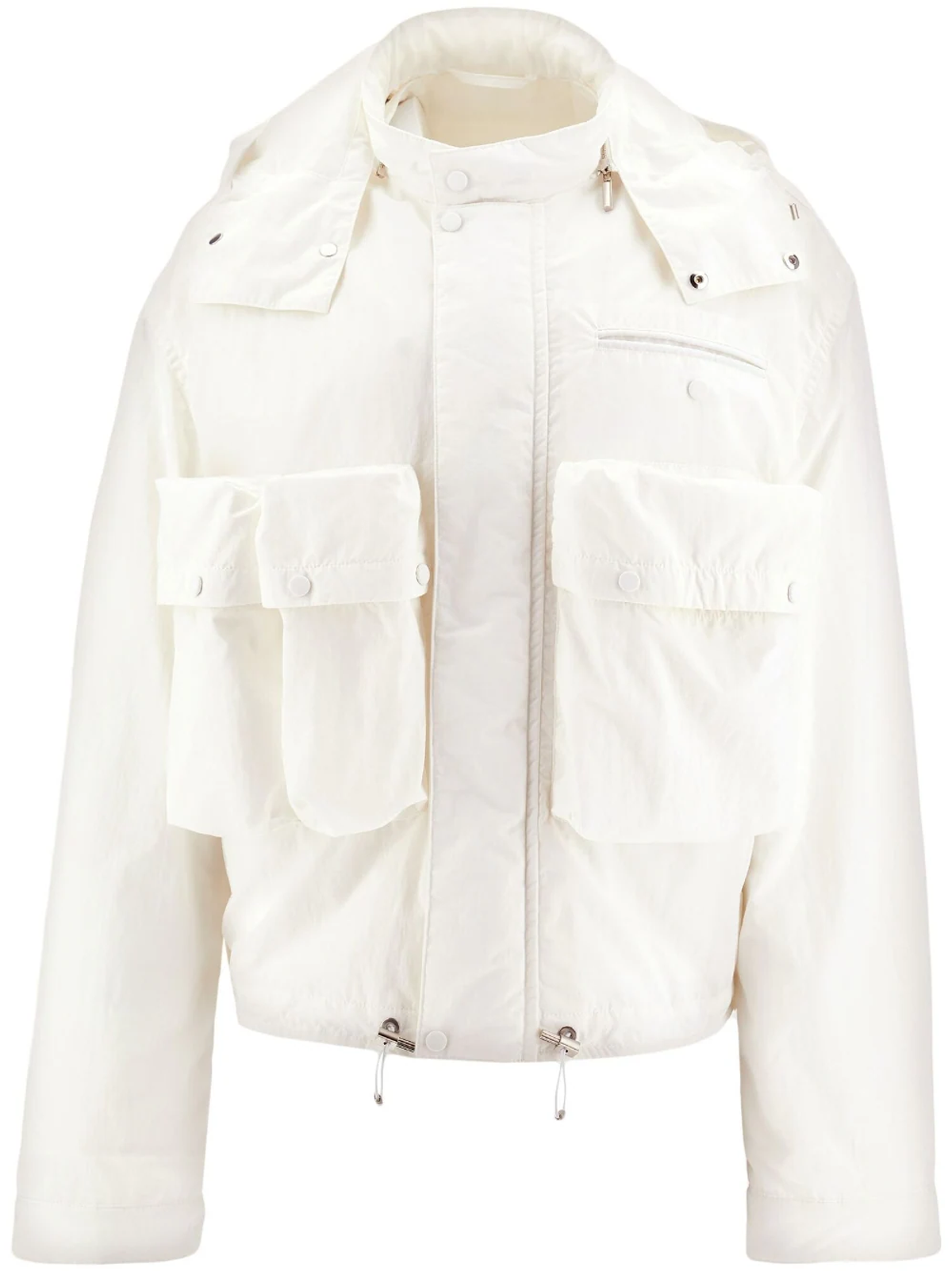 Ferragamo White Cropped Hooded Jacket