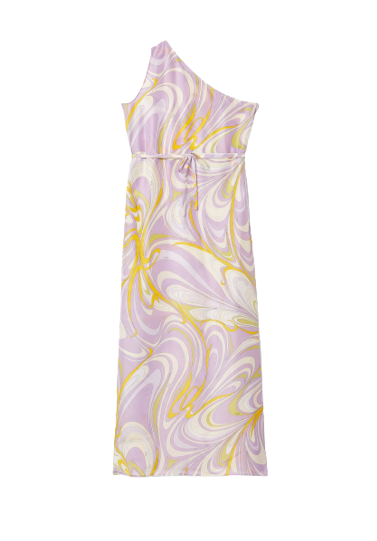 Emilio Pucci Onde-Print One-Shoulder Silk Maxi Dress